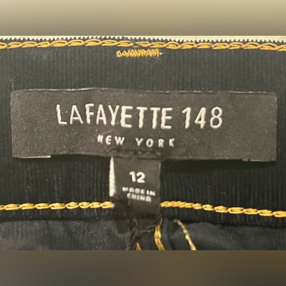 NWT LAFAYETTE 148 New York Mercer Stretch Flare Corduroy Pants 12 Ink Pristine - Picture 2 of 7